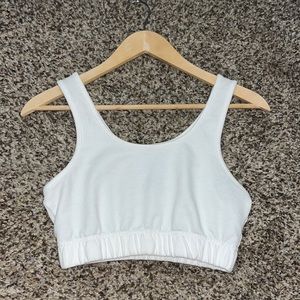 Size S, REFUGE ATHLETICS brand, white crop top, never worn.